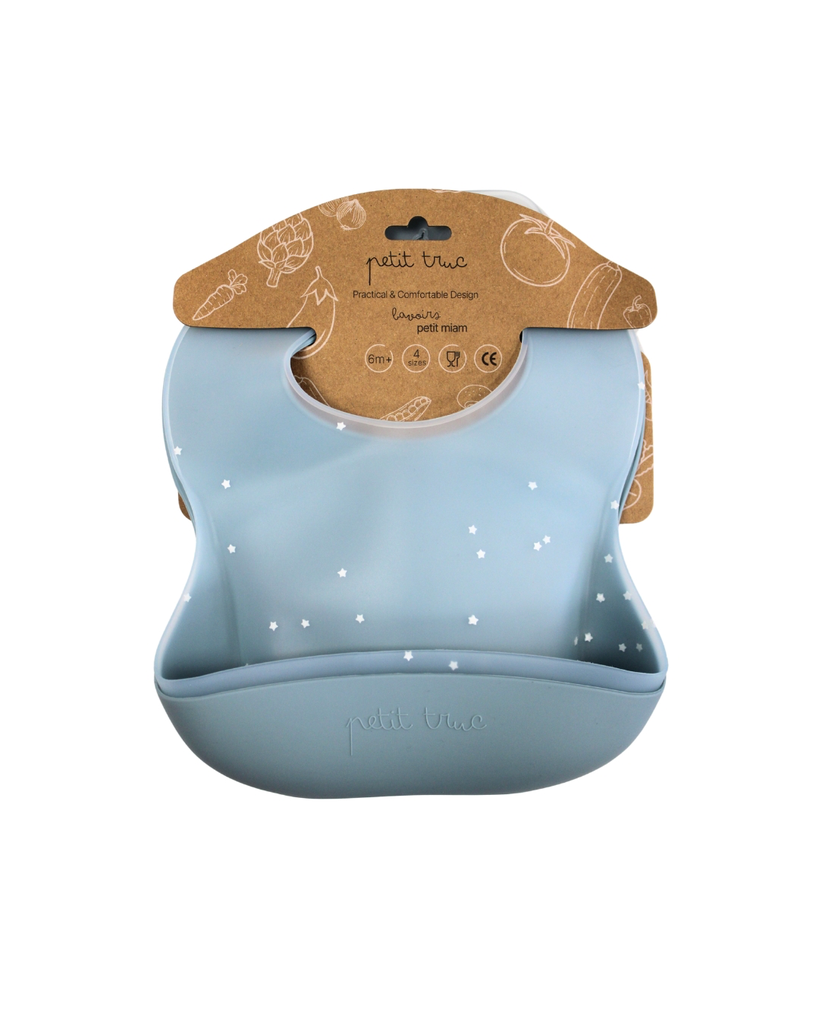 [PM004] 2xpack silicone bibs Petit miam Blueberry