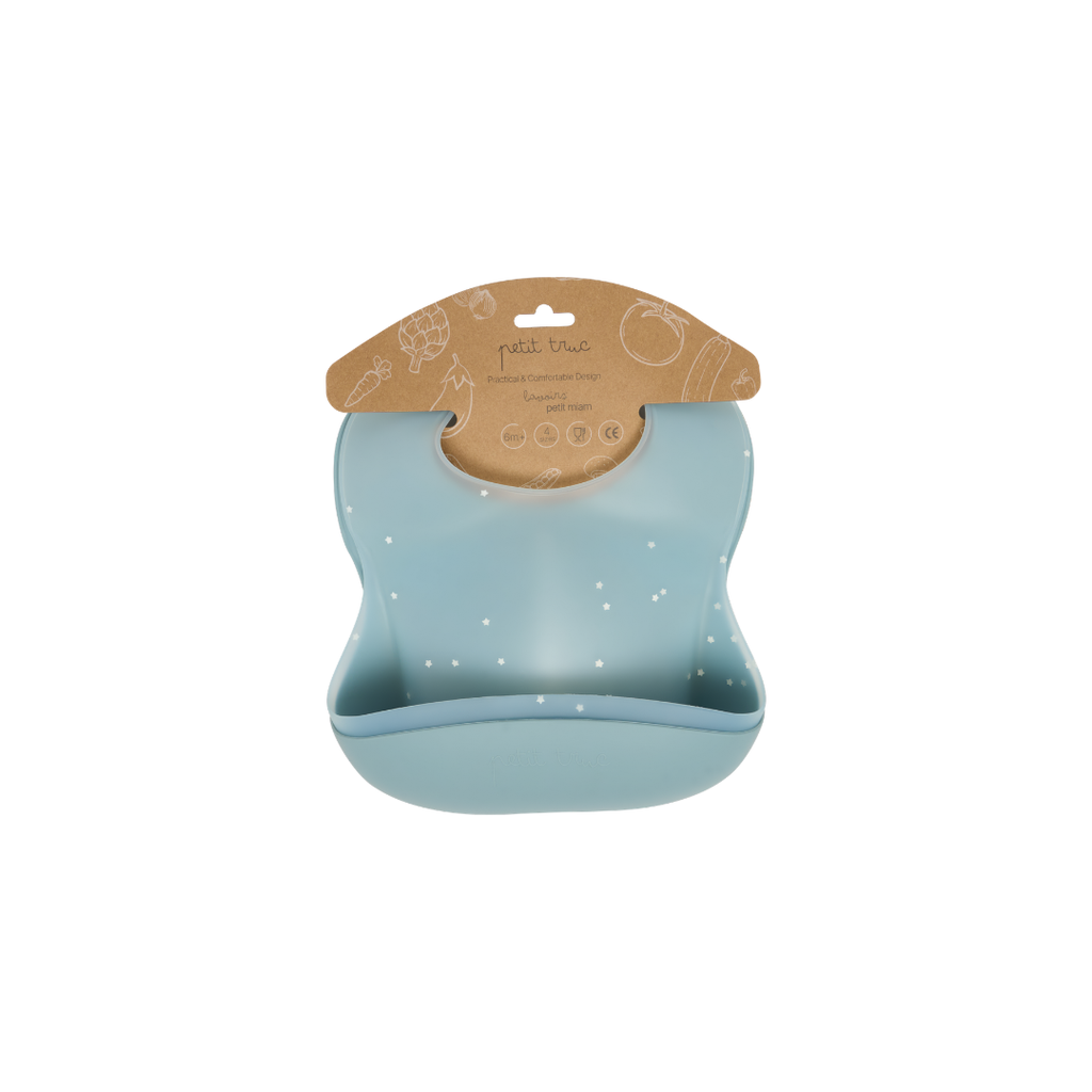[PM004] 2xpack silicone bibs Petit miam Blueberry