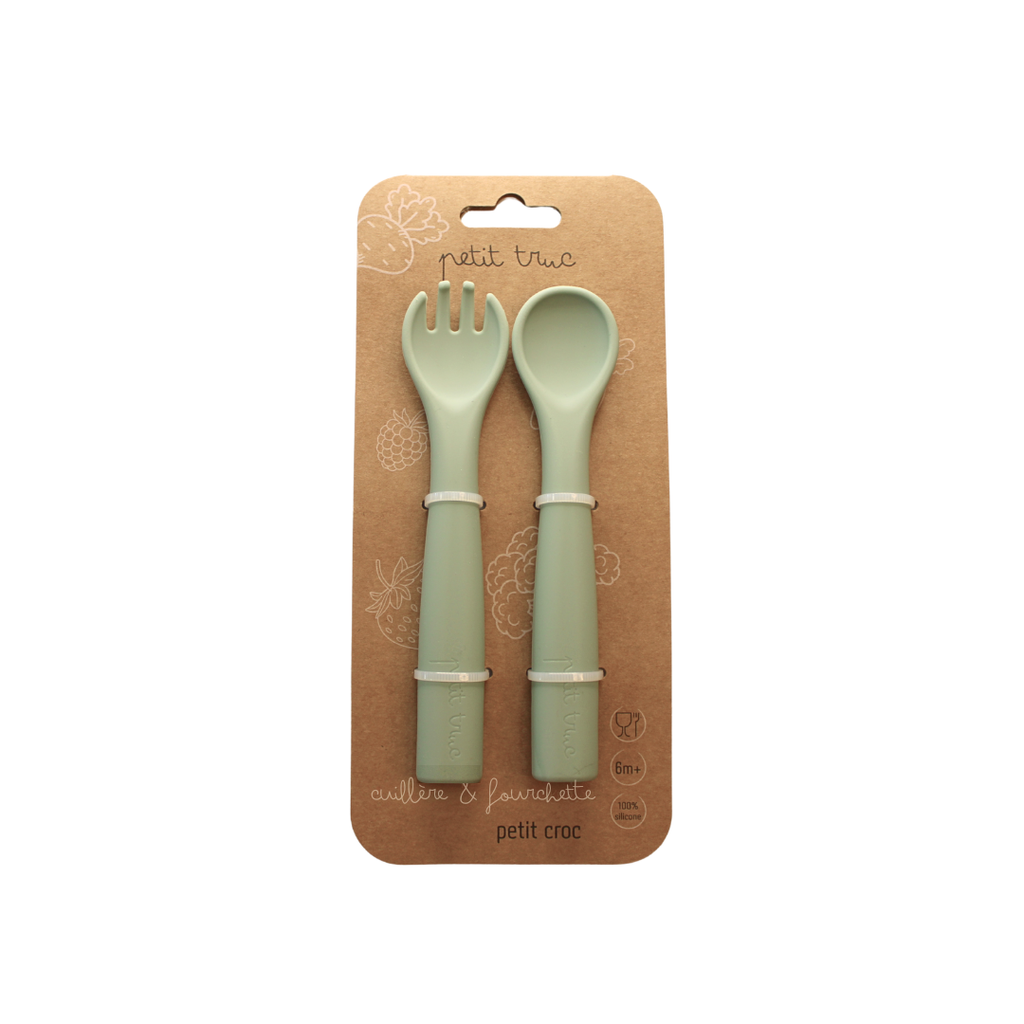 Spoon and Fork Petit Croc Avocado