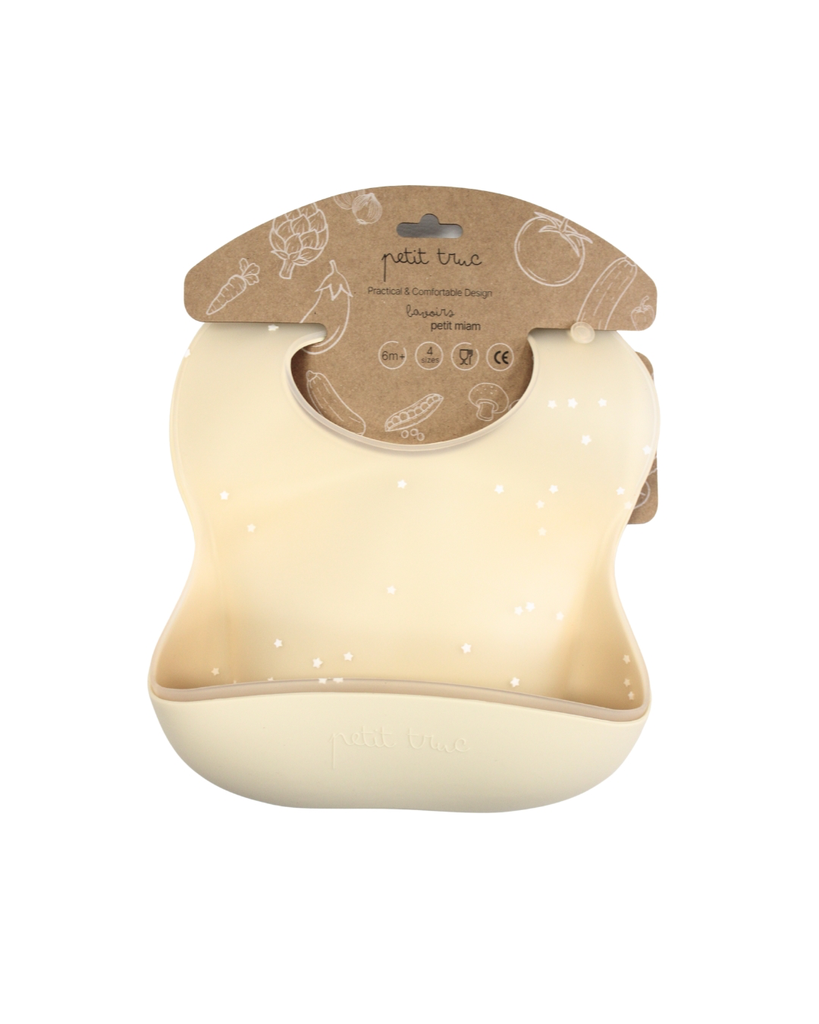 [PM001] 2xpack silicone bibs Petit miam Vanilla